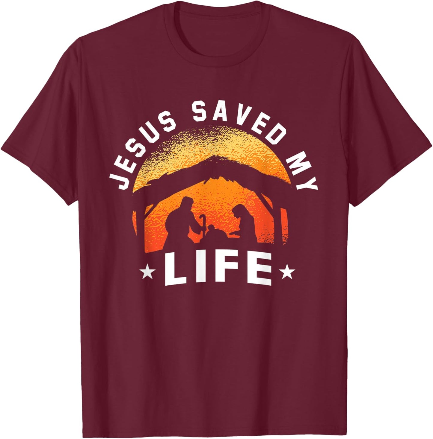 Jesus Christ Christianity Gifts Jesus Saved My Life T-Shirt - T-Shirt | Maroon