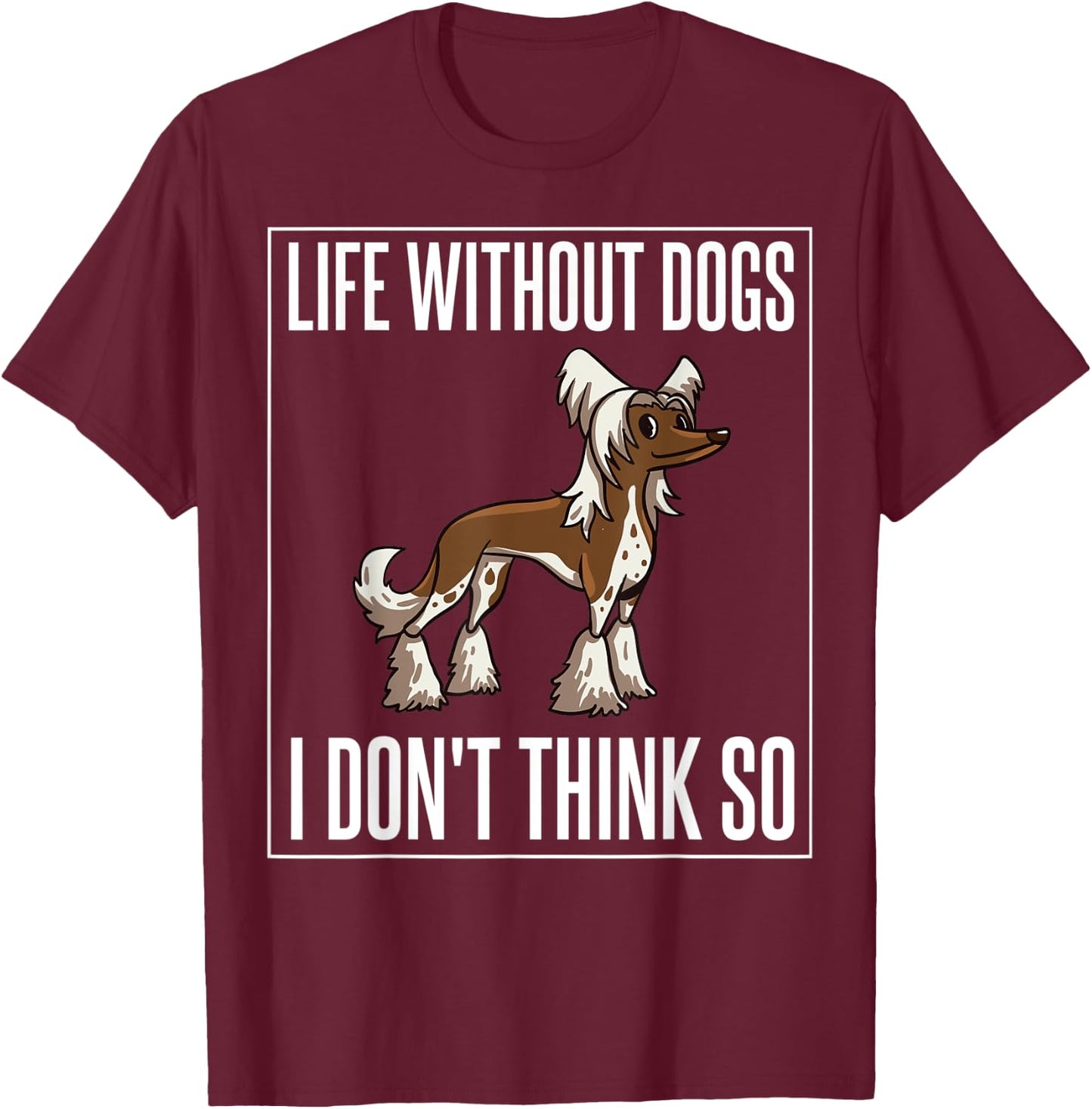 Chinese Crested Powderpuff Dog Gift Puppies Owner Lover Men Women Kids T-Shirt - T-Shirt | Maroon