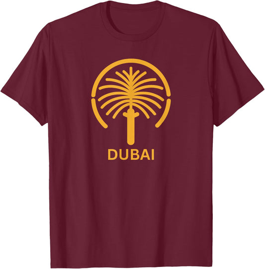 Dubai Jumeirah Palm Island Fashion Souvenir T-Shirt - T-Shirt | Maroon