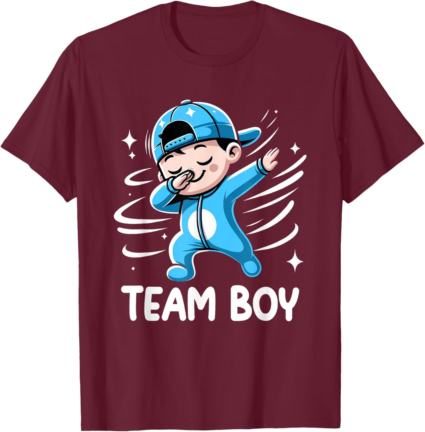 Gender Reveal Party Team Boy Baby Announcement T-Shirt - T-Shirt | Maroon