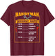 Handyman Hourly Rate Funny Fathers Day Dad T-Shirt - T-Shirt | Maroon