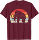 Catch Some Rays Vintage Retro Woolly Mammoth - Black, -Adults, Small, Short Sleeve, , Modern Vintage, Animal-print T-Shirt - T-Shirt | Maroon