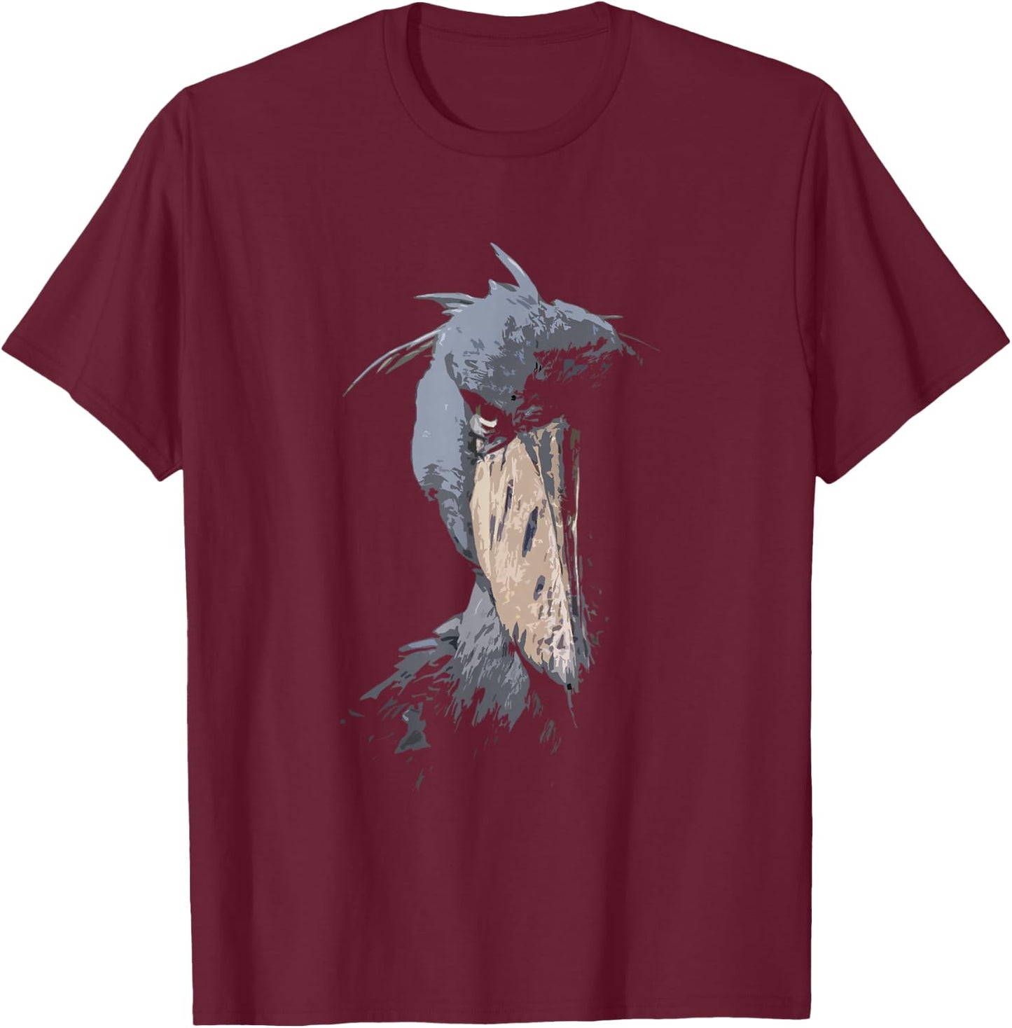 Shoebill African Bird Aztec Mayan Bird Lover Cool Distressed T-Shirt - T-Shirt | Maroon