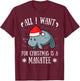 All I Want For Christmas Is A Manatee Manatee Santa Claus T-Shirt - T-Shirt | Maroon
