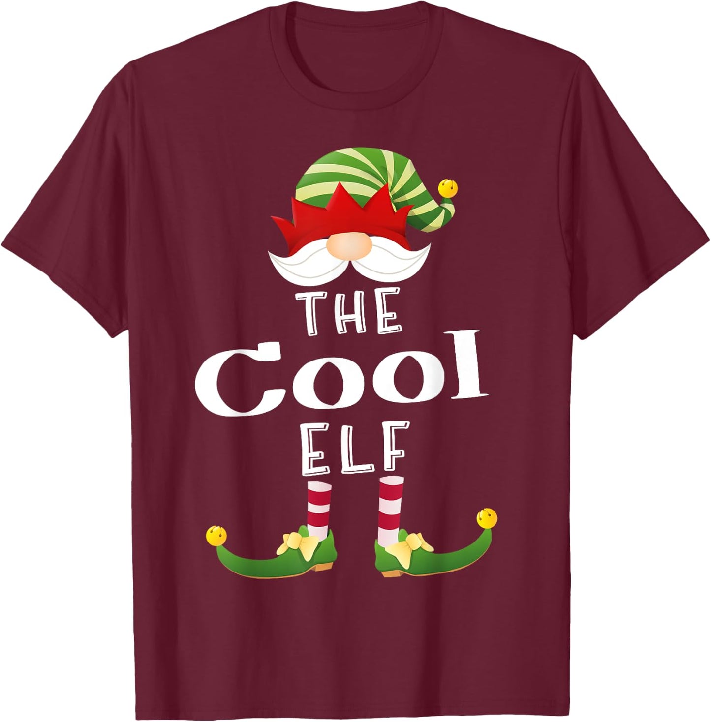 Cool Elf Group Christmas Funny Pajama Party T-Shirt - T-Shirt | Maroon