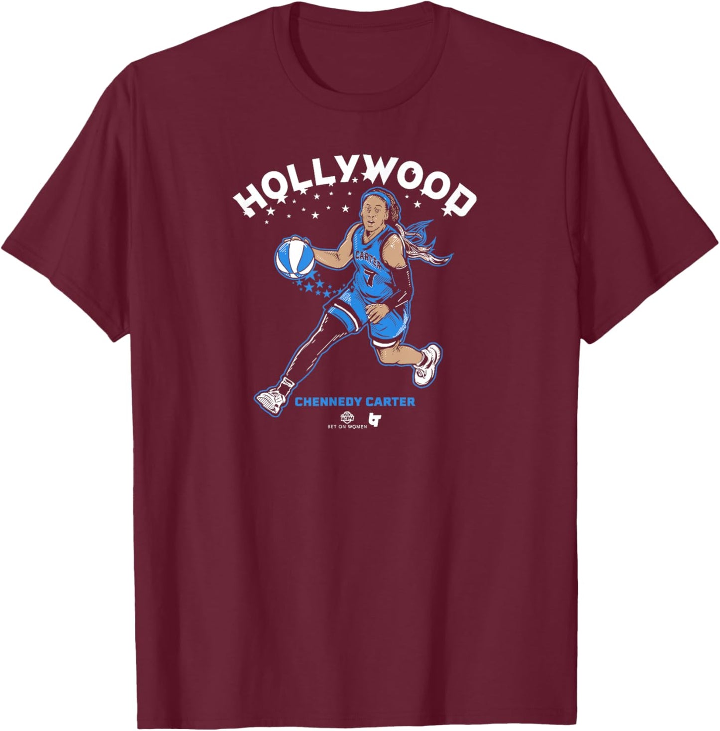 Chennedy Carter - Hollywood - Chicago Basketball T-Shirt - T-Shirt | Maroon