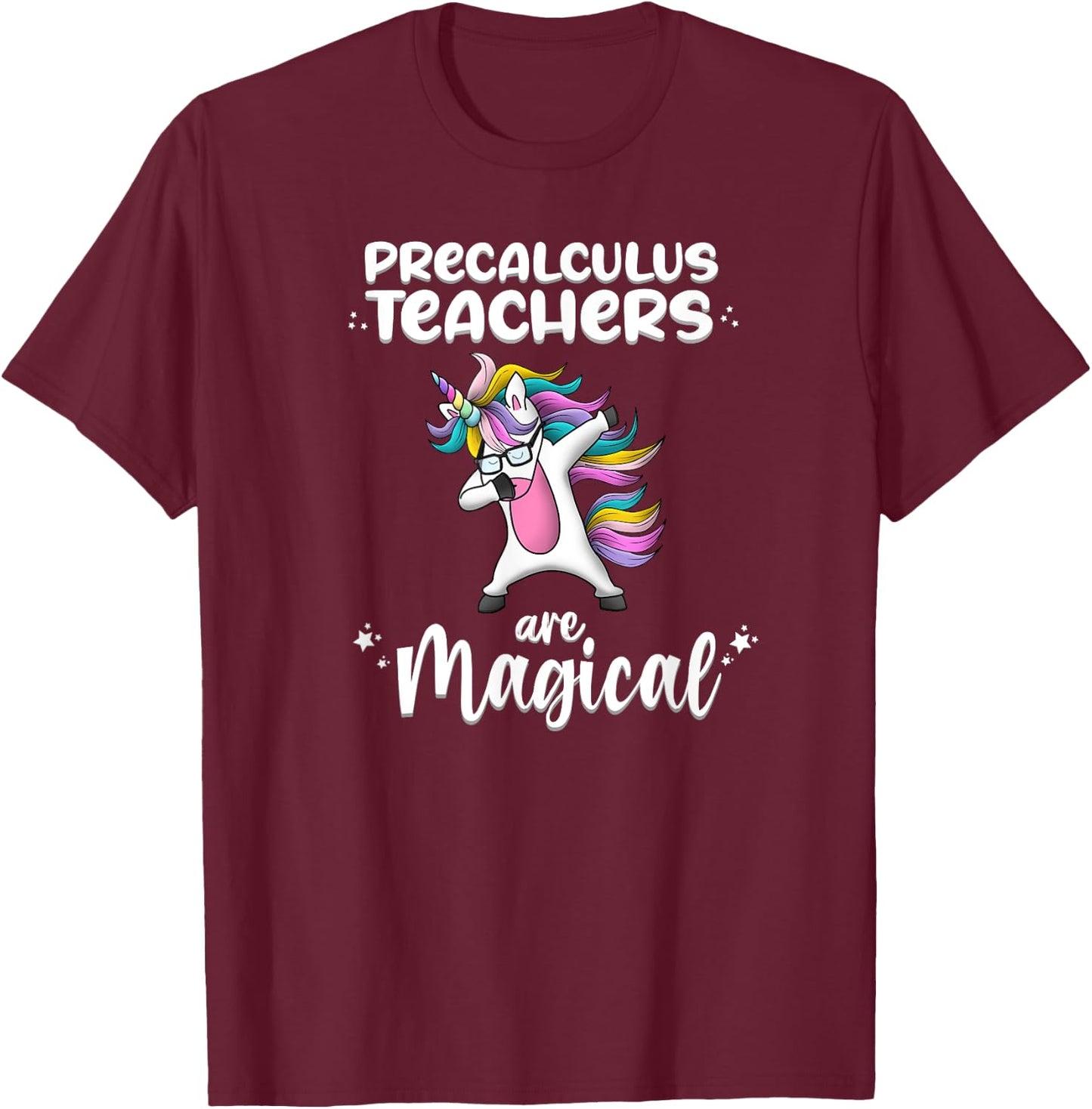 Unicorn Precalculus Love Funny School Teacher Magical Women Girls Kids T-Shirt - T-Shirt | Maroon