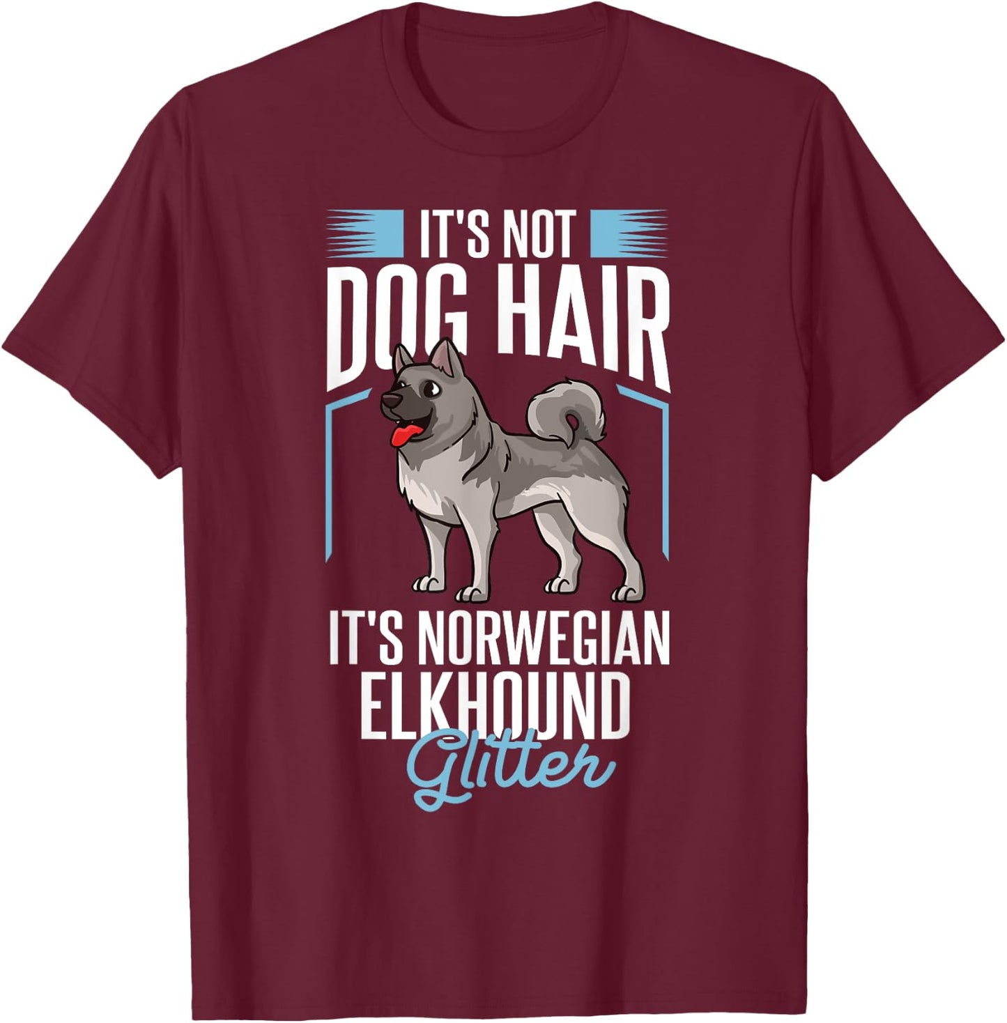 Norwegian Elkhound Dog Gift Puppies Owner Lover T-Shirt - T-Shirt | Maroon