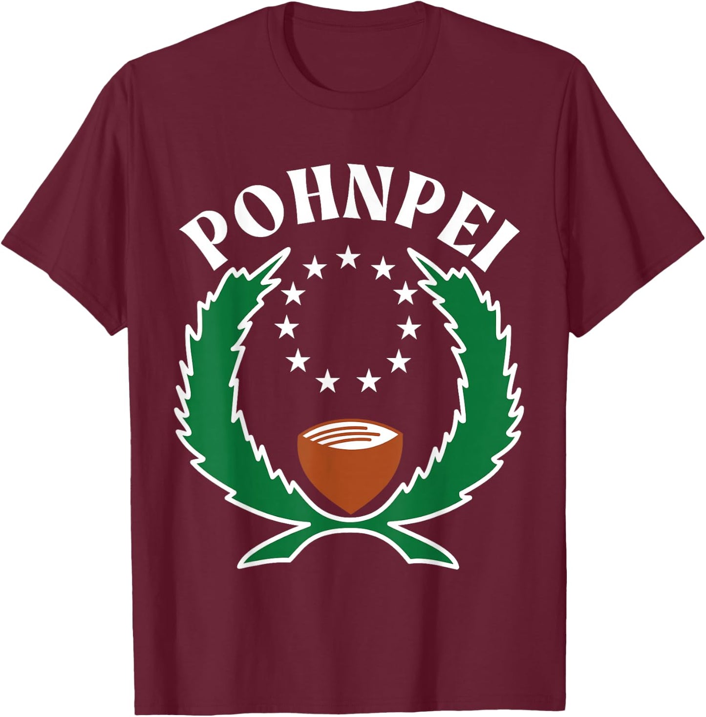 Pohnpei Flag, Pohnpei T-Shirt - T-Shirt | Maroon