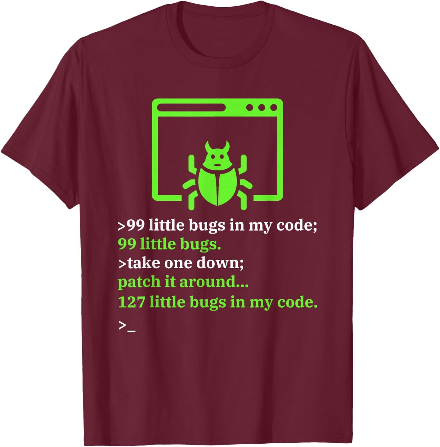 Funny Programmer Shirts by T.K. Debugger Debugging - Computer Science Programmer & Coding Black Small T-Shirt - T-Shirt | Maroon