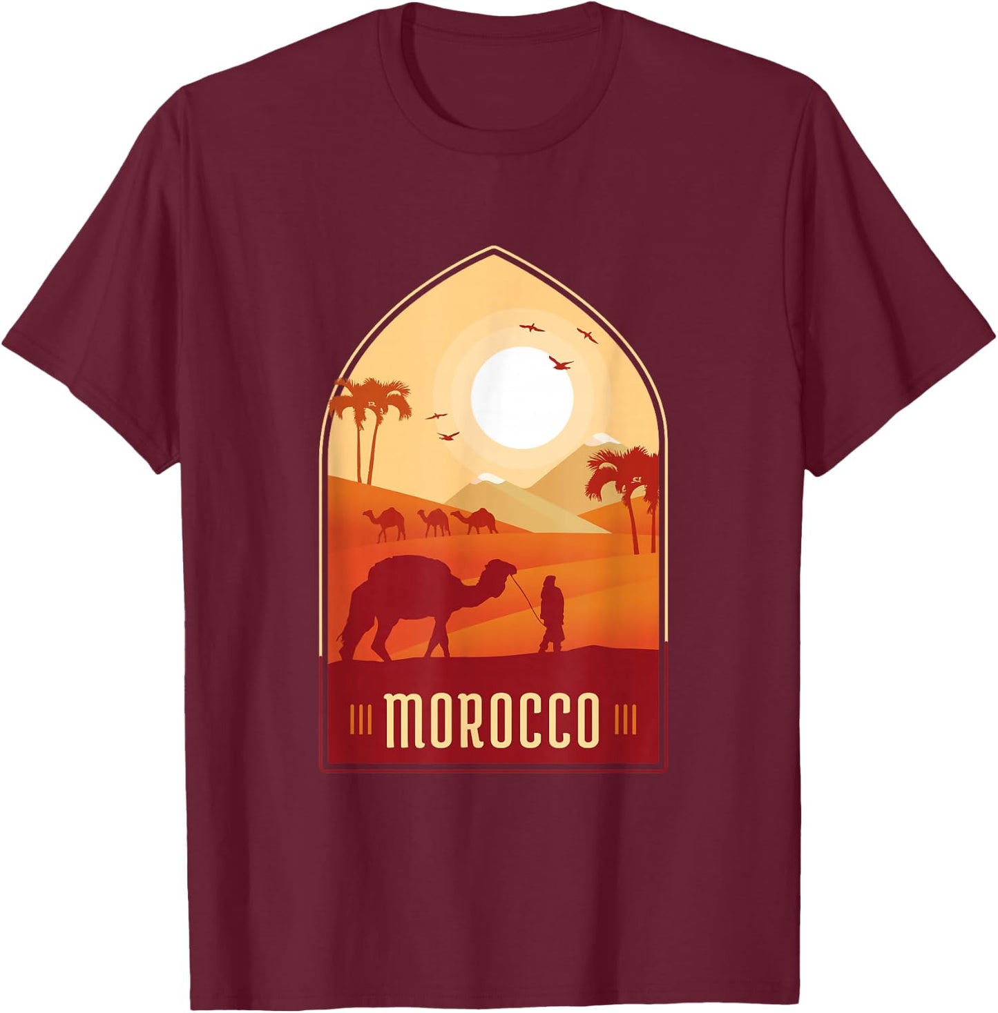 Morocco hospitality comfort health art history soccer fans T-Shirt - T-Shirt | Maroon
