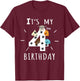 It's My 4th Birthday Dog Lover Theme 4 Years Old Puppy T-Shirt - T-Shirt | Maroon