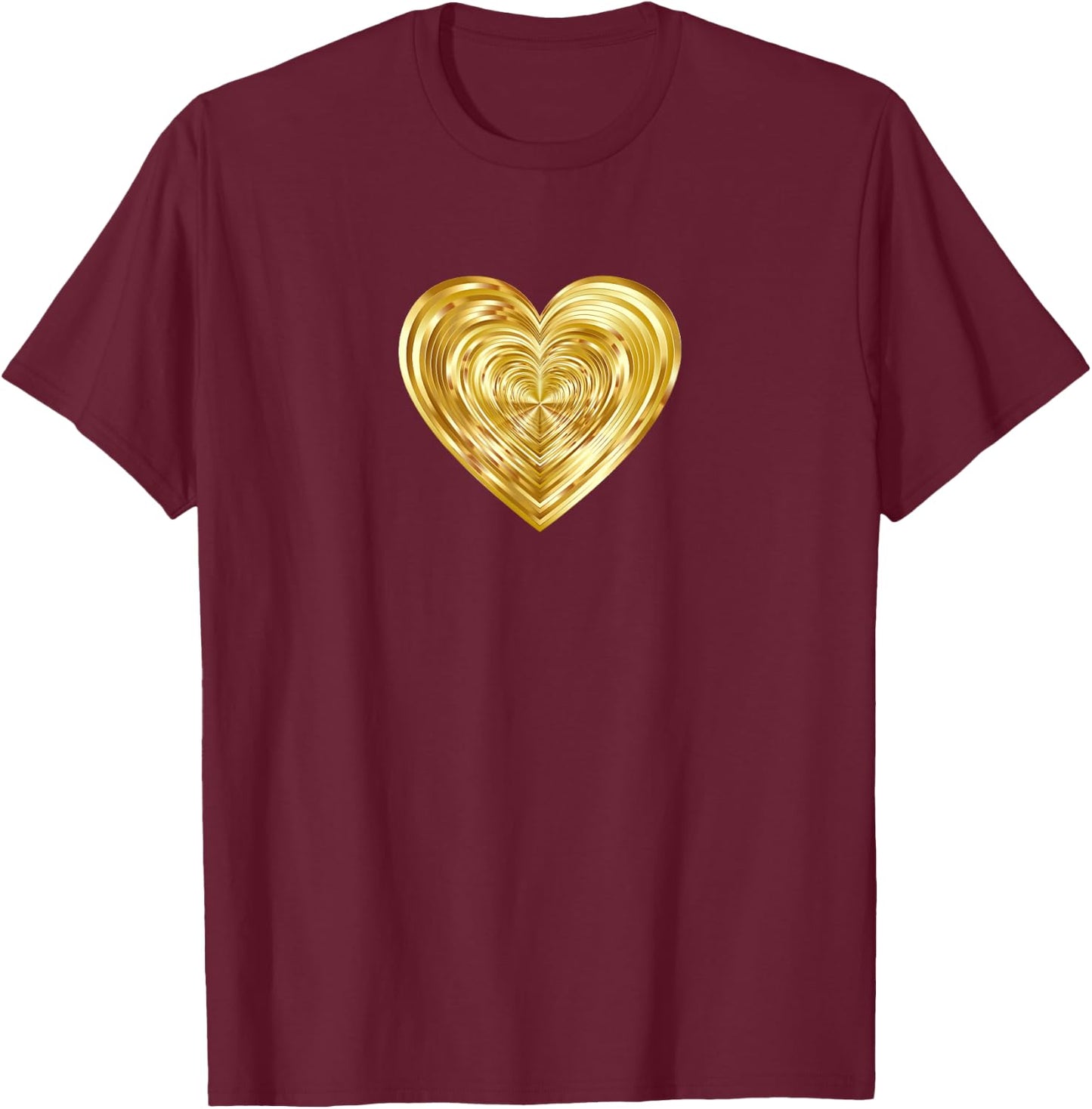 Gold Heart T-Shirt - T-Shirt | Maroon