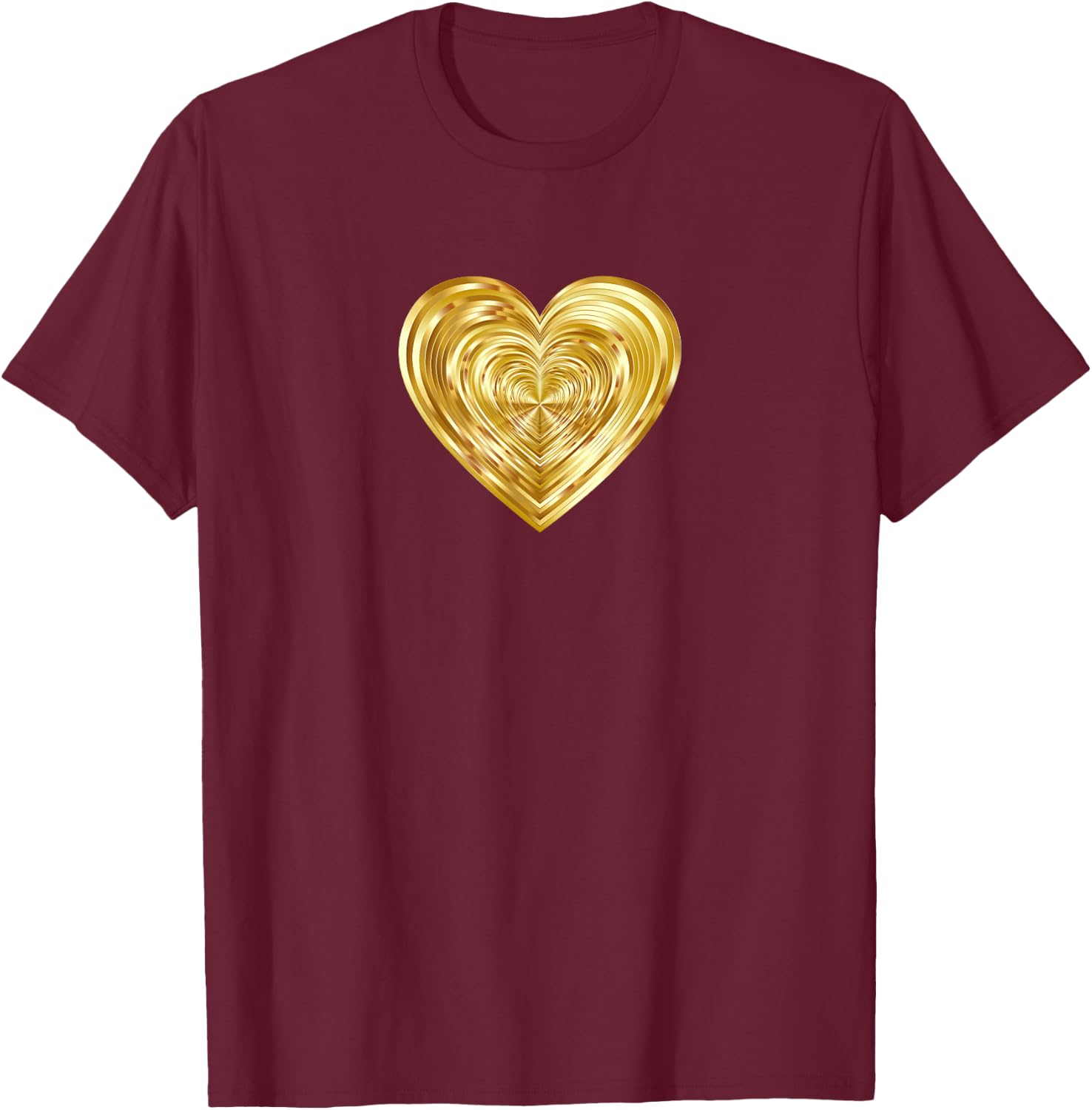 Gold Heart T-Shirt - T-Shirt | Maroon