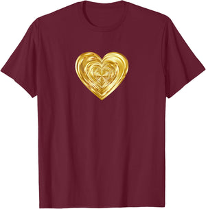 Gold Heart T-Shirt - T-Shirt | Maroon