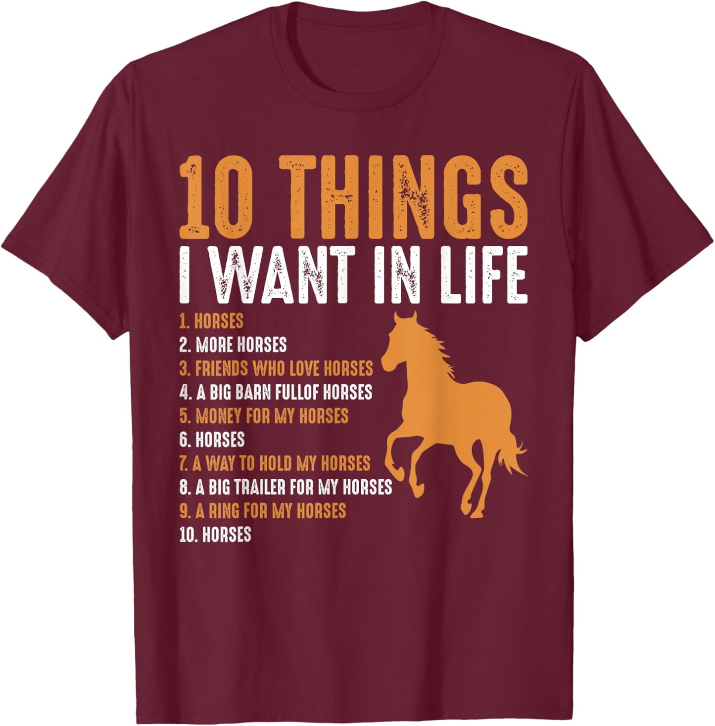Funny Horse Shirt Women Kids Horse Lover Graphic T-Shirt - T-Shirt | Maroon