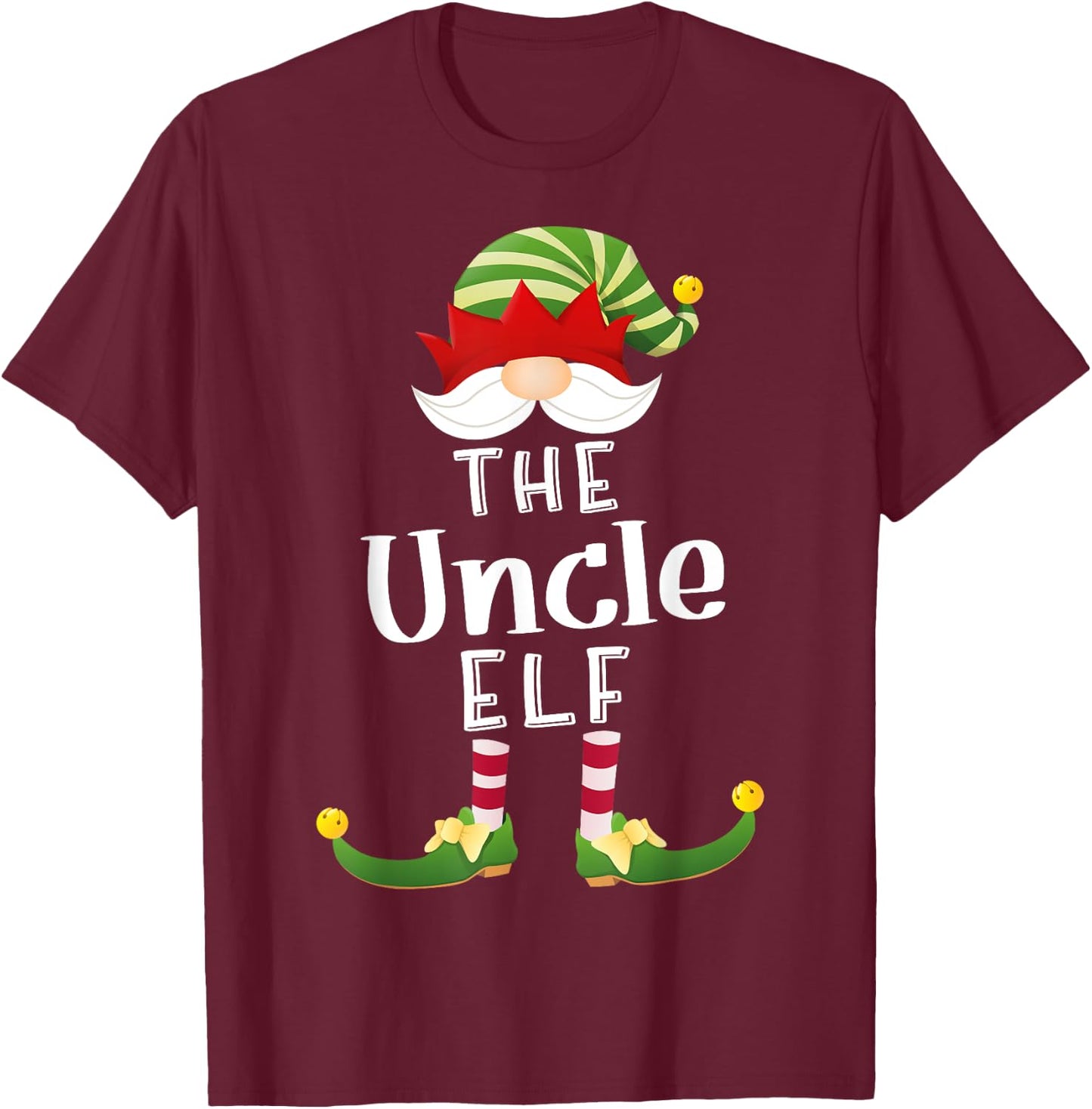 Uncle Elf Group Christmas Funny Pajama Party T-Shirt - T-Shirt | Maroon