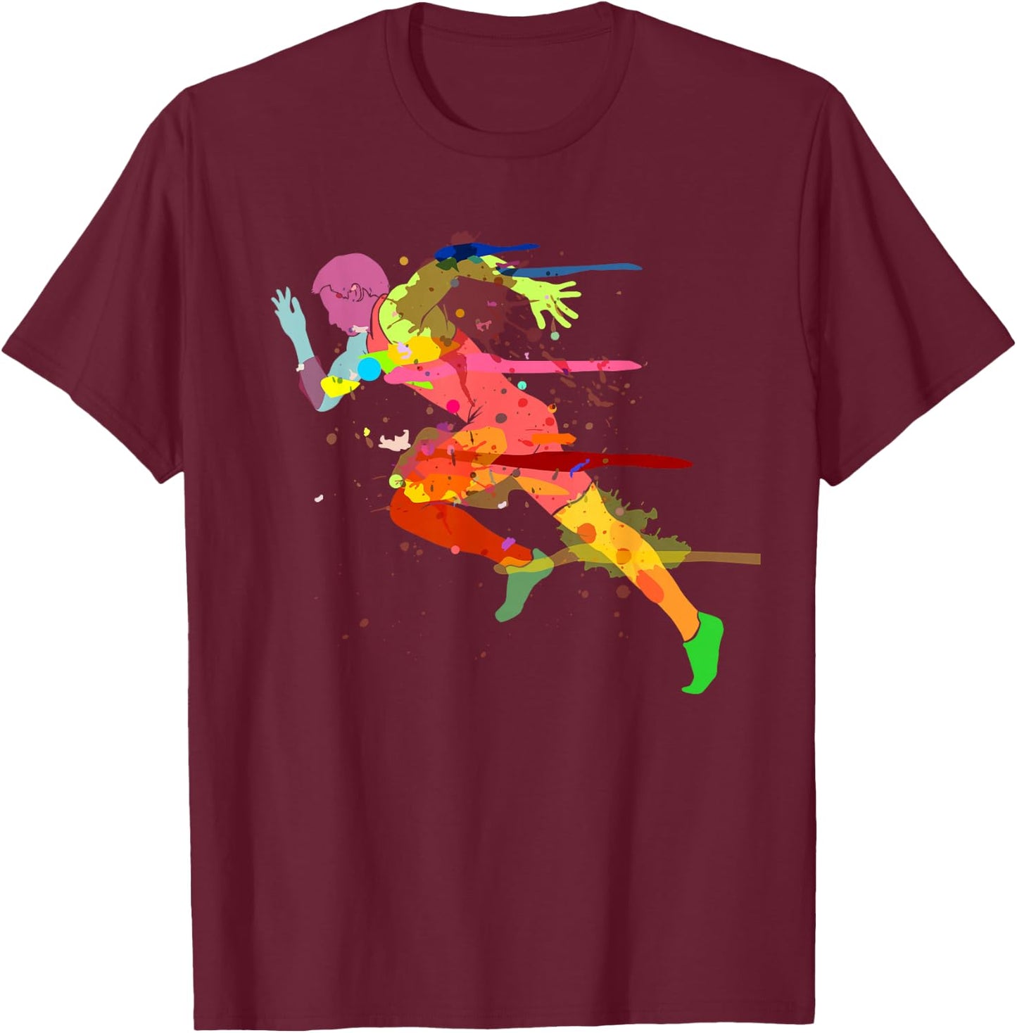 Sprinter Track and Field Runner Running Marathon Gift T-Shirt - T-Shirt | Maroon