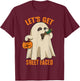 Let's Get Sheet Faced | Funny Halloween Drinking Gift T-Shirt - T-Shirt | Maroon