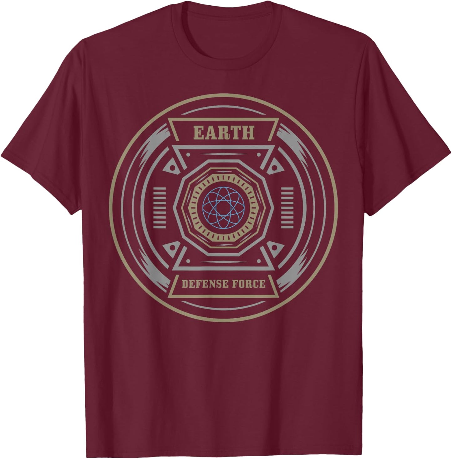 Funny Earth Defense Force EDF Lovers Badge Gift T-Shirt - T-Shirt | Maroon