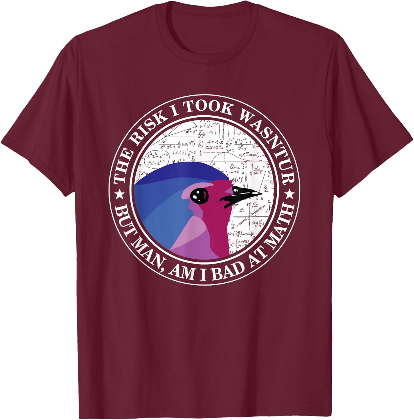 The Risk I Took Was Calculated But Man Am I Bad At Math T-Shirt - T-Shirt | Maroon