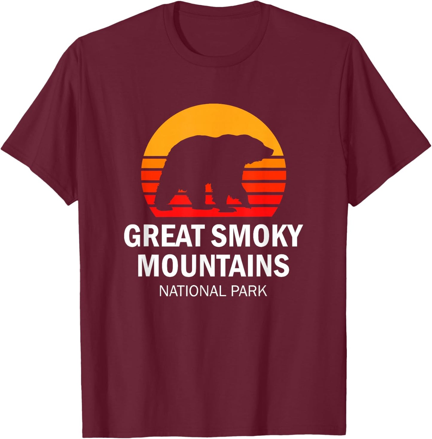 Vintage Great Smoky Mountains National Park Bear T-Shirt - T-Shirt | Maroon
