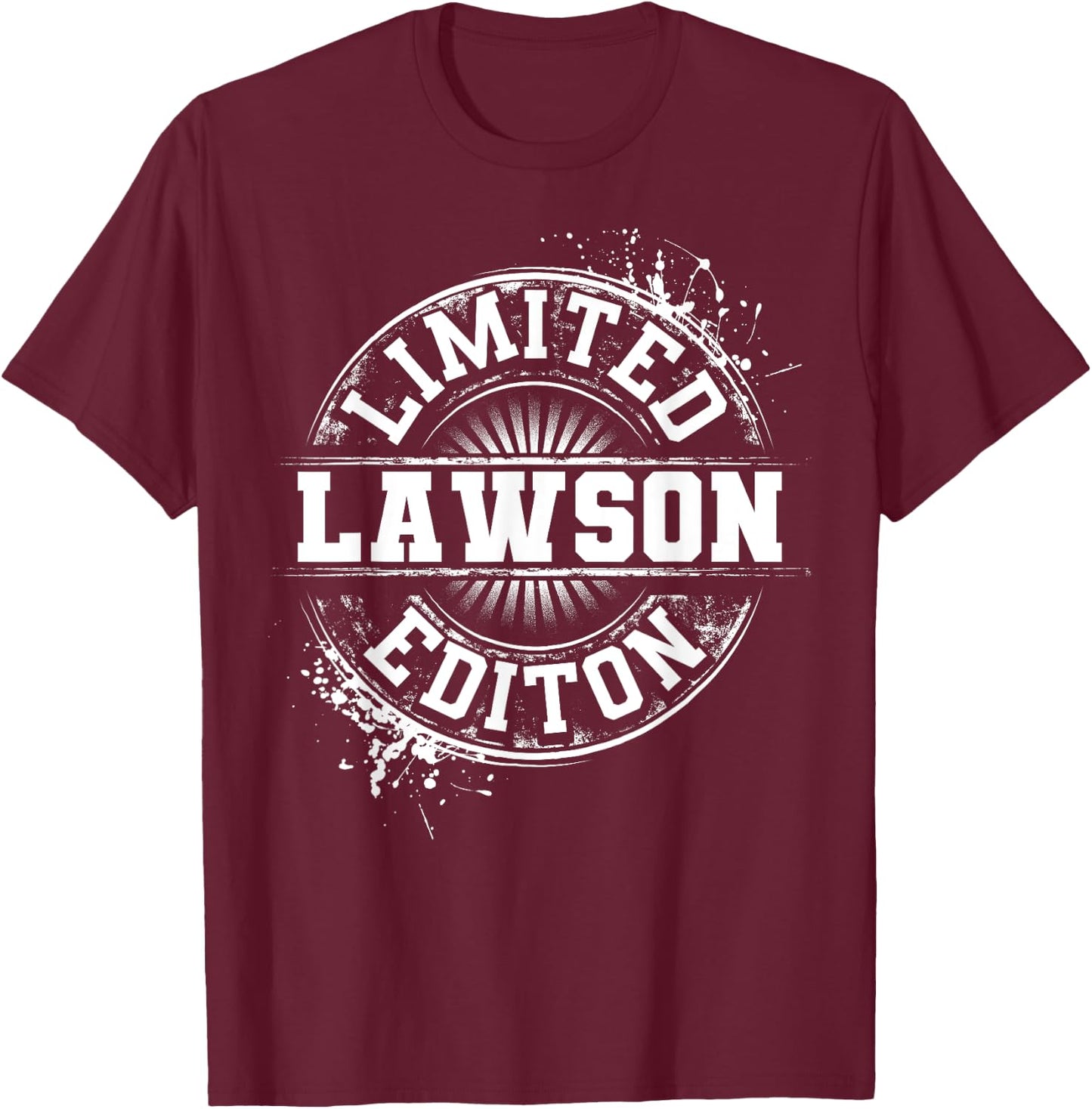 LAWSON Funny Surname Family Tree Birthday Reunion Gift T-Shirt - T-Shirt | Maroon