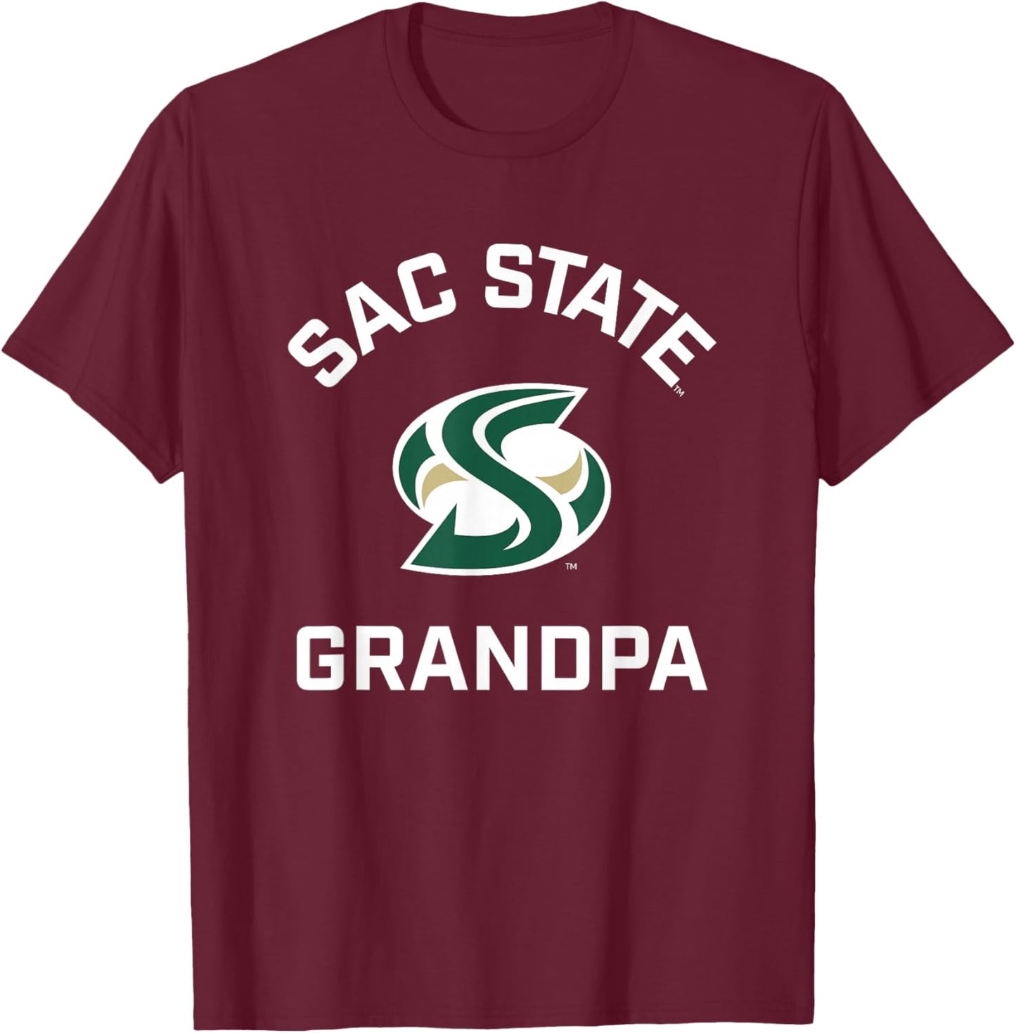 Sacramento State CSUS Hornets Arched Grandpa T-Shirt - T-Shirt | Maroon