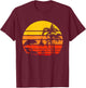Retro Vintage Beach Sunset Palm Tree Tropical Beach T-Shirt - T-Shirt | Maroon