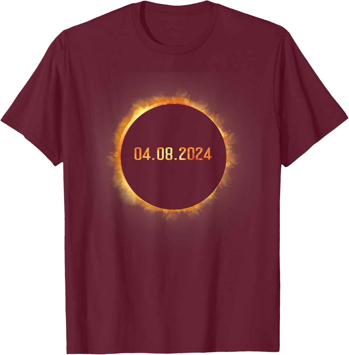 Totality 04.08.24 Total Solar Eclipse April 8 2024 Eclipse T-Shirt - T-Shirt | Maroon