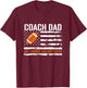 Football Coach Dad Like A Normal Dad Only Cooler USA Flag Men T-Shirt - T-Shirt | Maroon