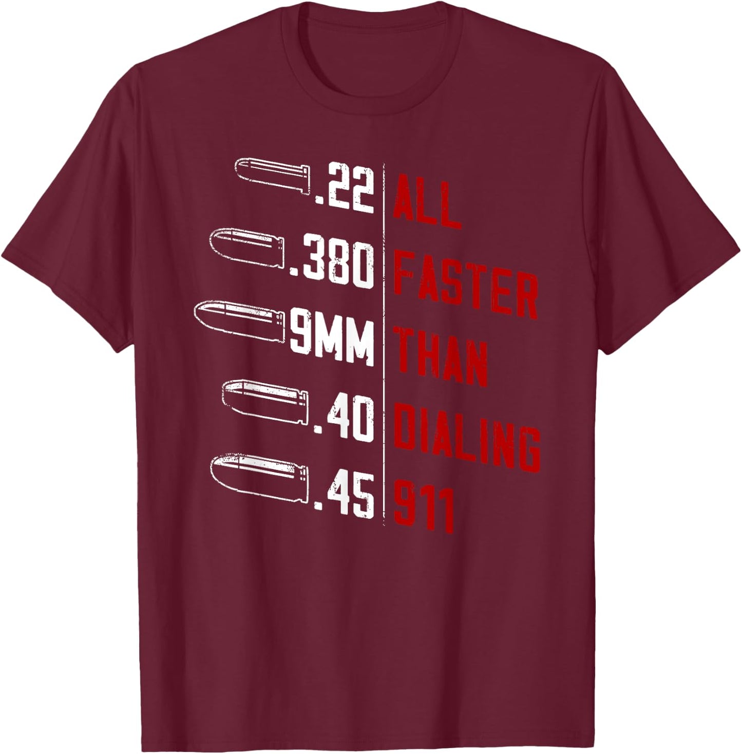 All Faster Than Dialing 911 American Flag Gun Lover Gifts Men T-Shirt - T-Shirt | Maroon