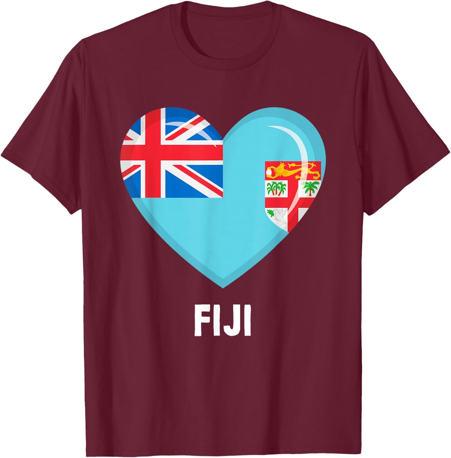 Fiji Flag Jersey | Fiji T-Shirt - T-Shirt | Maroon