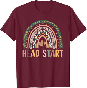 Head Start Rainbow Headstart Teacher First Day Of School T-Shirt - T-Shirt | Maroon