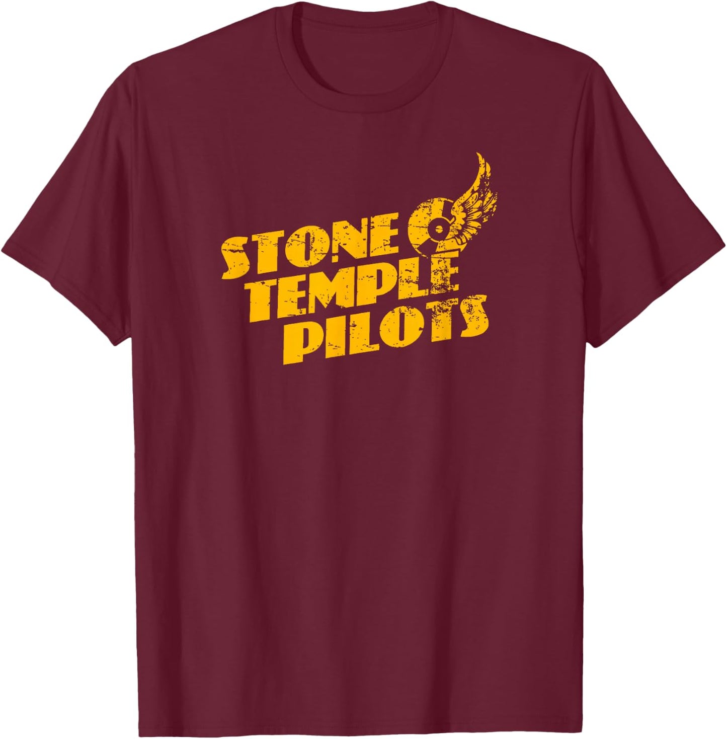 Stone Temple Pilots - Tire Wings Logo T-Shirt - T-Shirt | Maroon