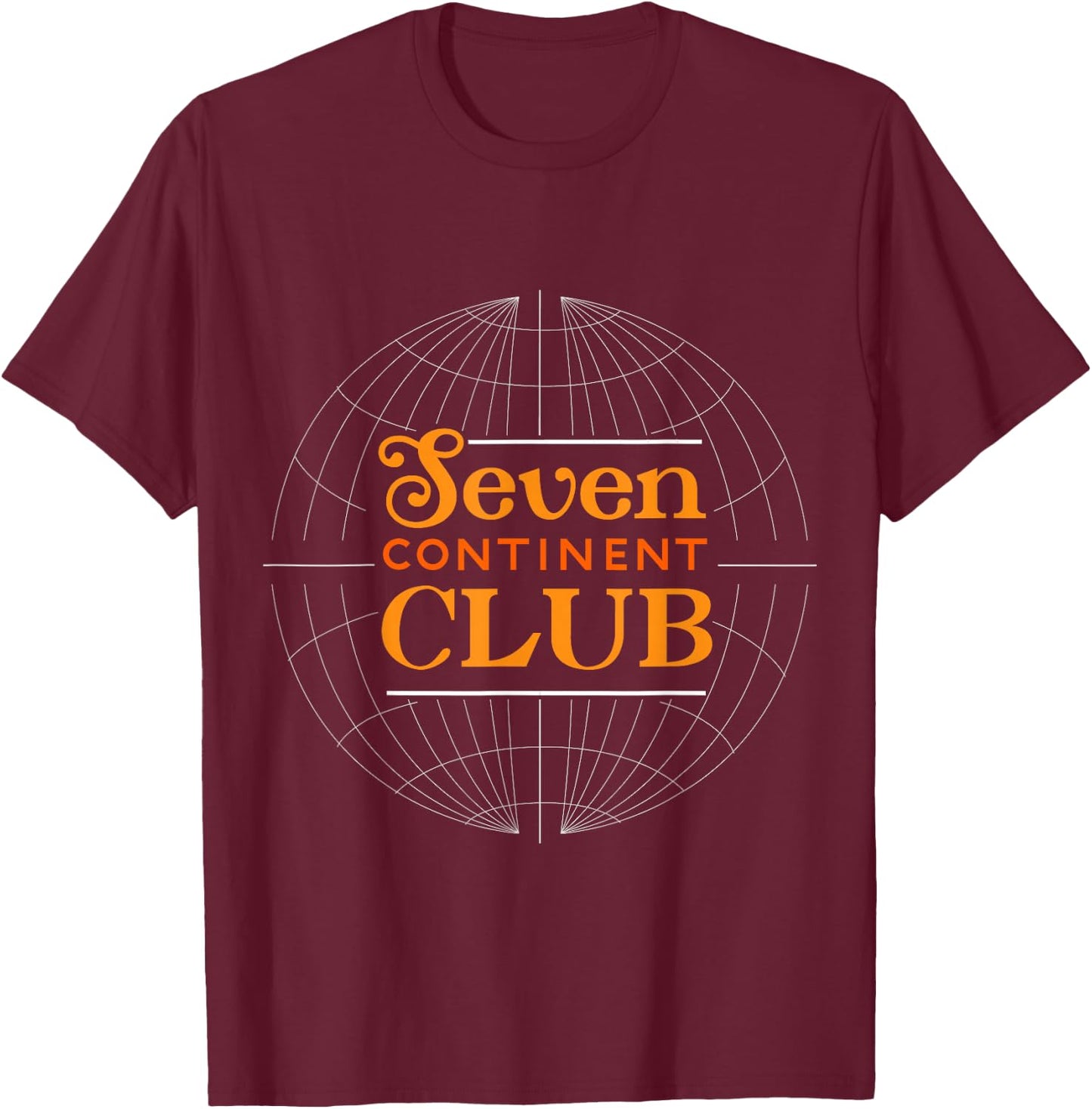 Seven Continent Club Orange T-Shirt - T-Shirt | Maroon