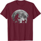Bigfoot Walking a Dog Funny Yorkie Lovers Moon Halloween Women Kids T-Shirt - T-Shirt | Maroon