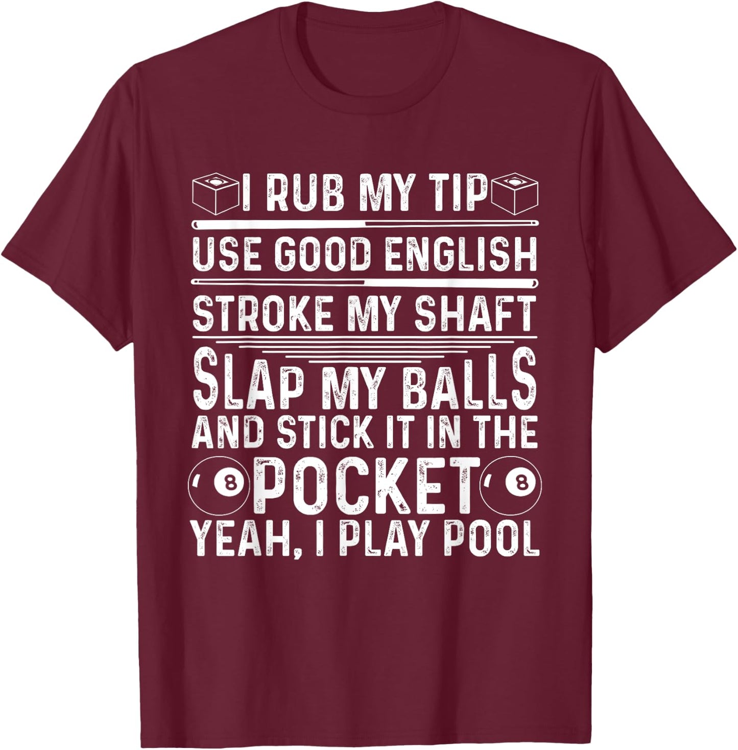 Funny Pool Player Billiard Gift Women Game Lovers T-Shirt - T-Shirt | Maroon