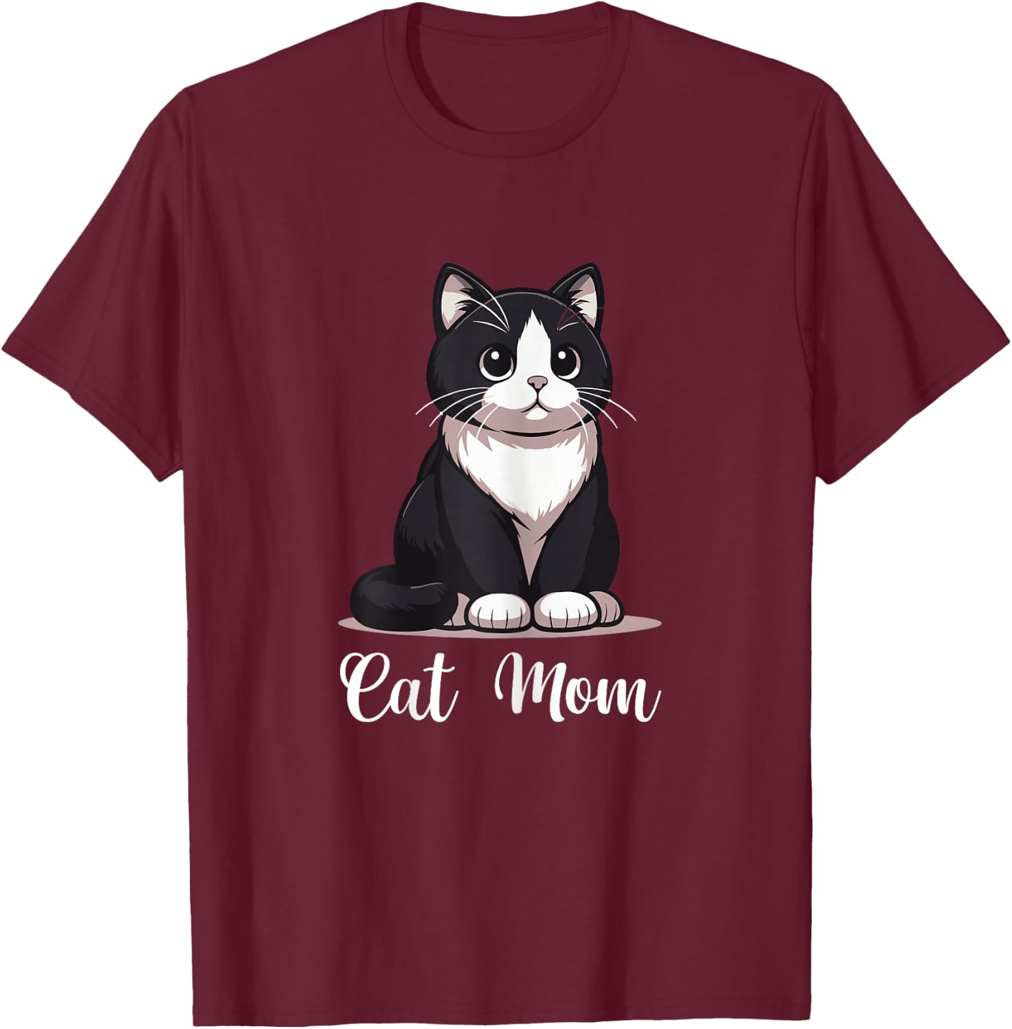 Tuxedo Cat Mom Tuxedo Cat Lover Tuxedo Cat Owner T-Shirt - T-Shirt | Maroon
