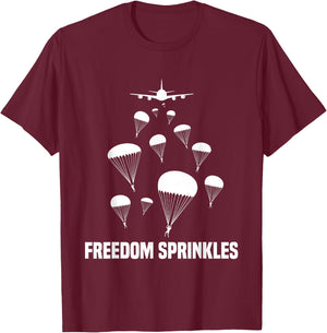Paratrooper Freedom Sprinkles 82nd 101st Airborne T-Shirt - T-Shirt | Maroon