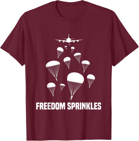 Paratrooper Freedom Sprinkles 82nd 101st Airborne T-Shirt - T-Shirt | Maroon