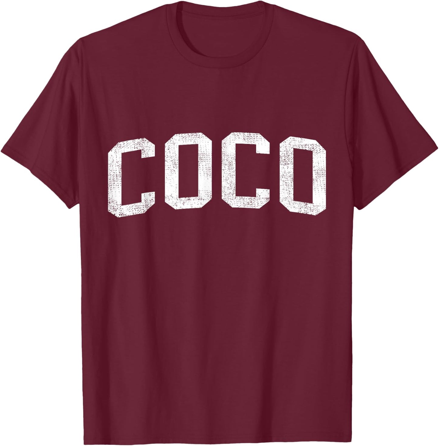 Coco Family Matching Vintage Mother's Day Coco Classic Bold Font Coco Birthday Gift T-Shirt - T-Shirt | Maroon