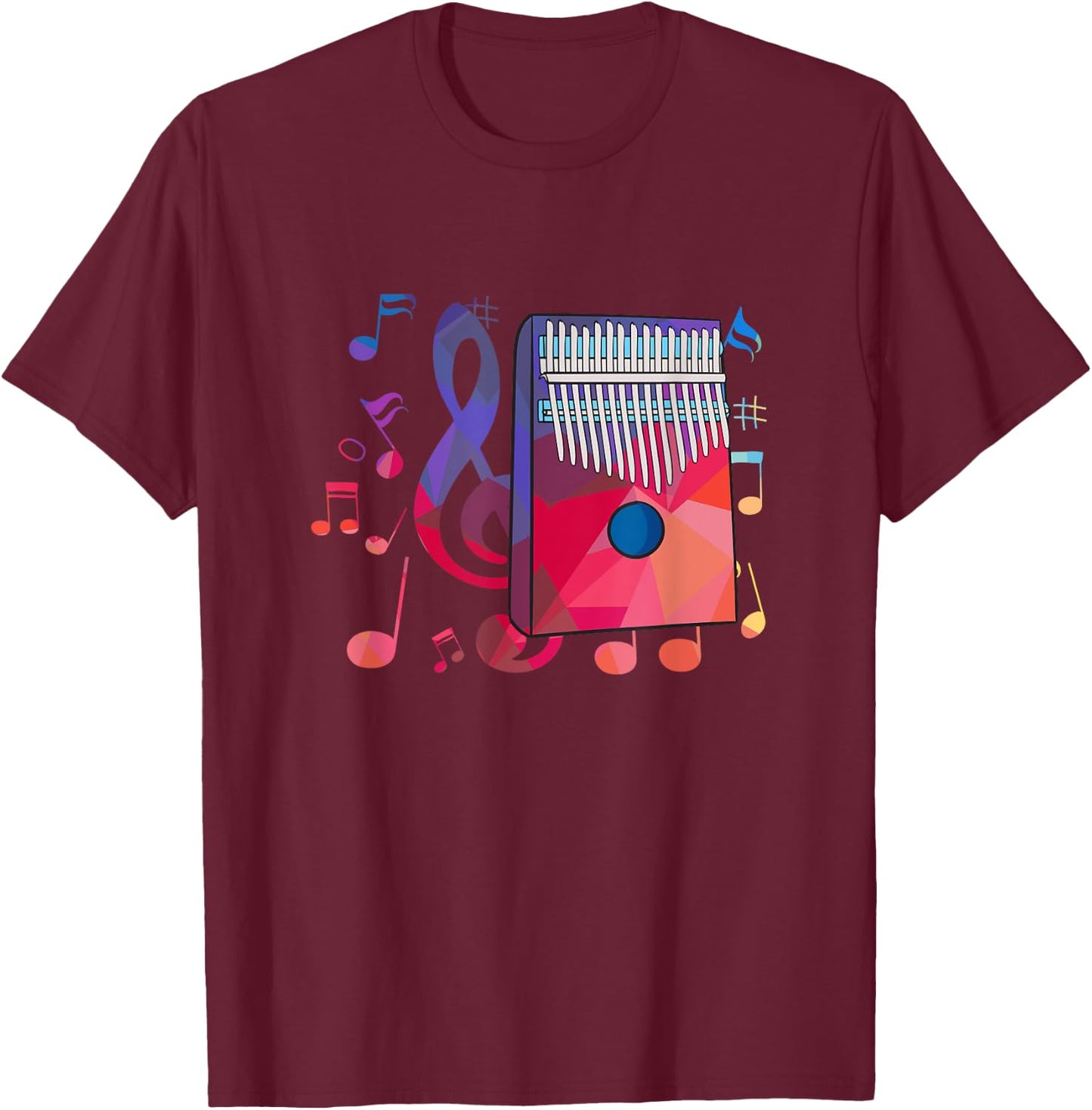Colorful Idiophone Design for Kalimba Players T-Shirt - T-Shirt | Maroon