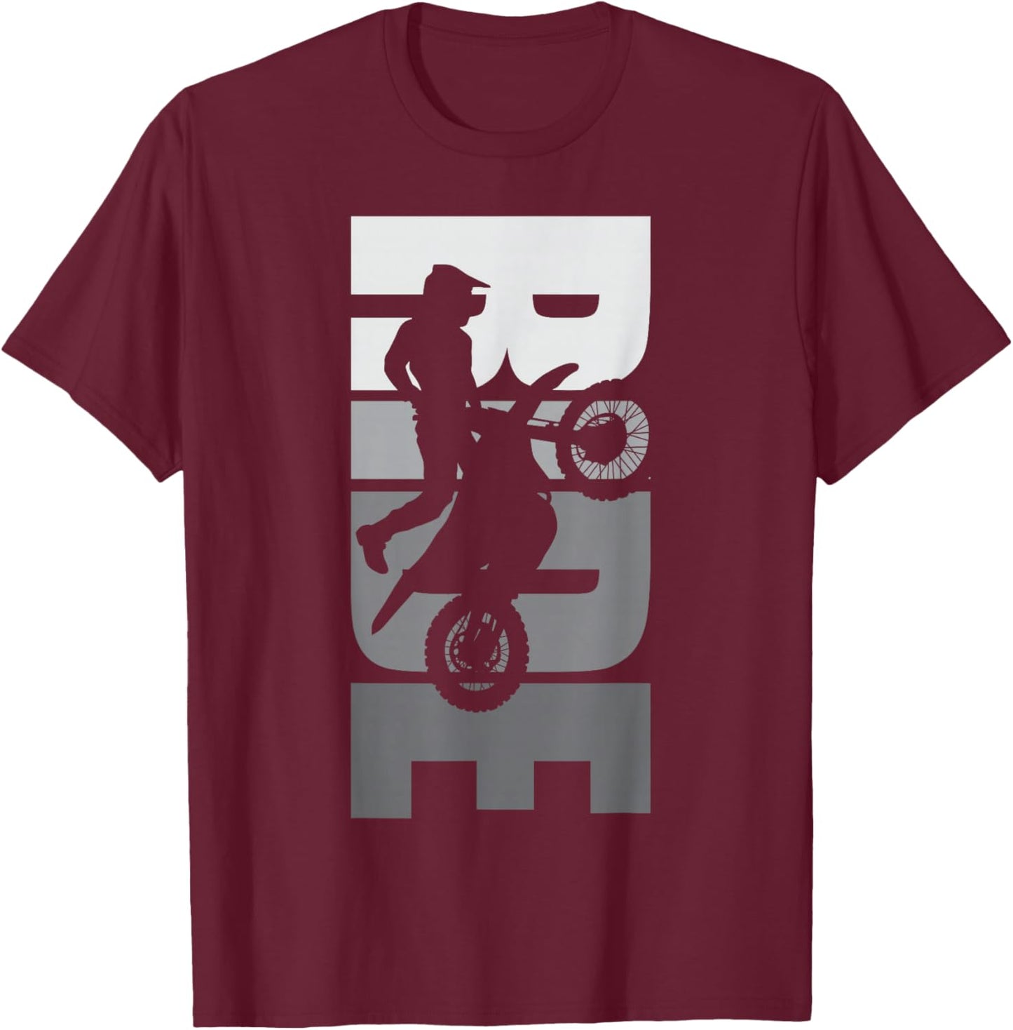 Ride: Dirt Bike Motocross Motorbike MX Off-Road Life Passion T-Shirt - T-Shirt | Maroon