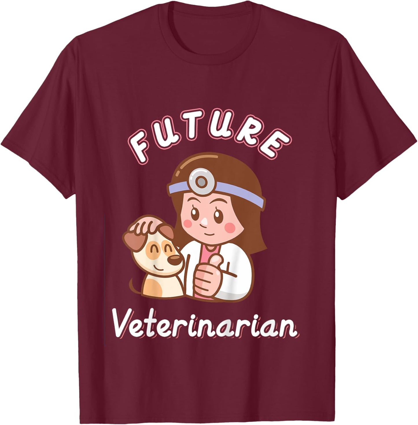 Kids Future Veterinarian Shirt Vet Costume Animal Lover T-Shirt - T-Shirt | Maroon