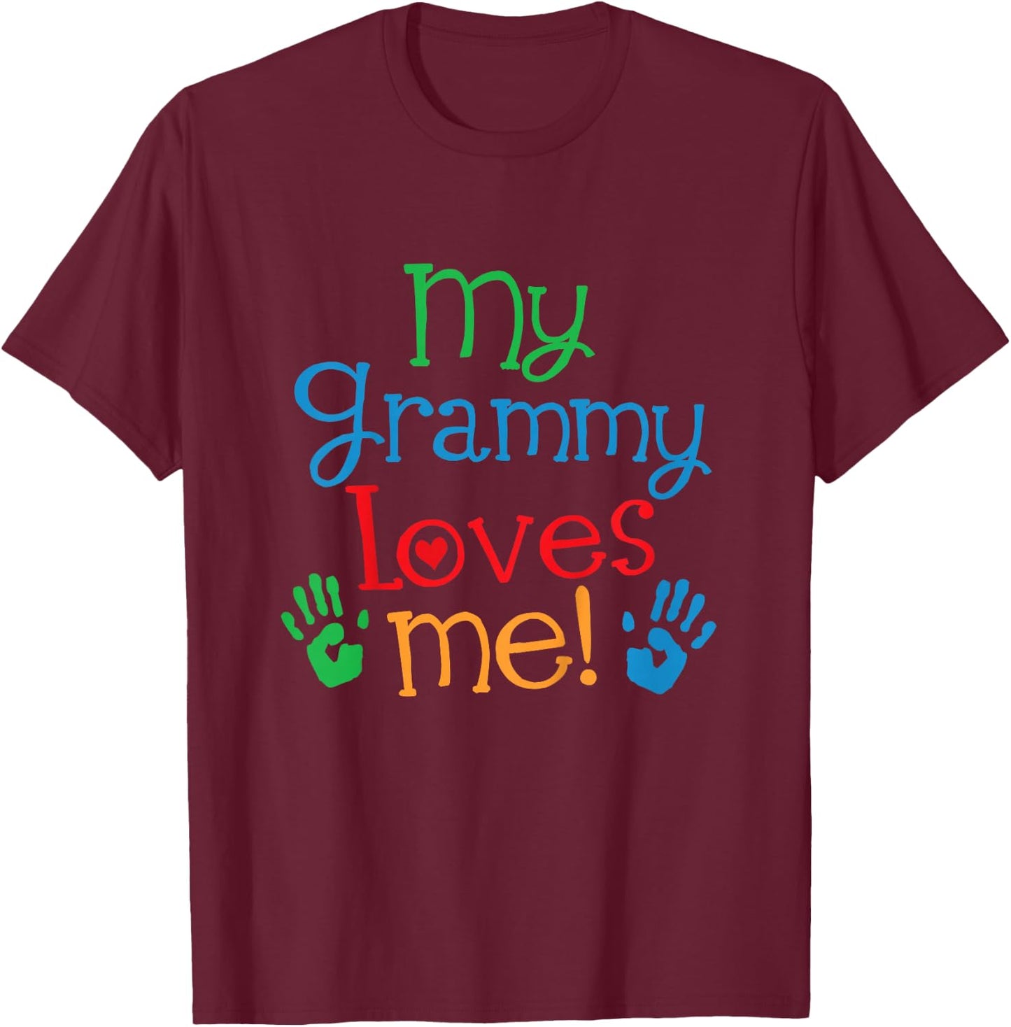 Kids My Grammy Loves Me Grandson T-Shirt - T-Shirt | Maroon