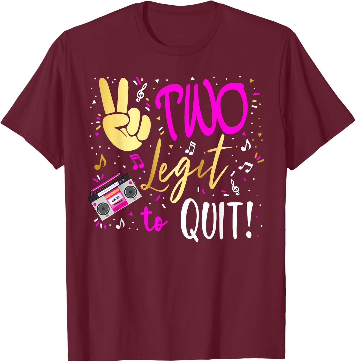 Two 2nd. Birthday Party Matching Costume T-Shirt - T-Shirt | Maroon