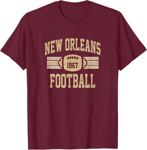 New Orleans Distressed Football Team Fan Small Bold Sports T-Shirt - T-Shirt | Maroon