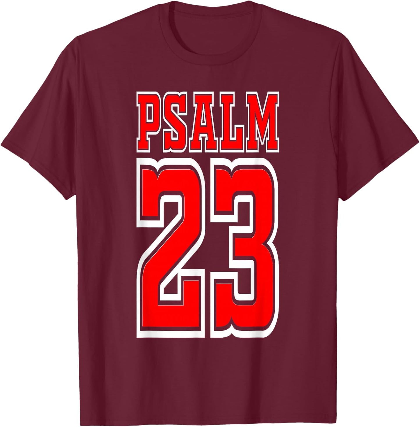 Psalm 23 Jersey Style T-Shirt - T-Shirt | Maroon