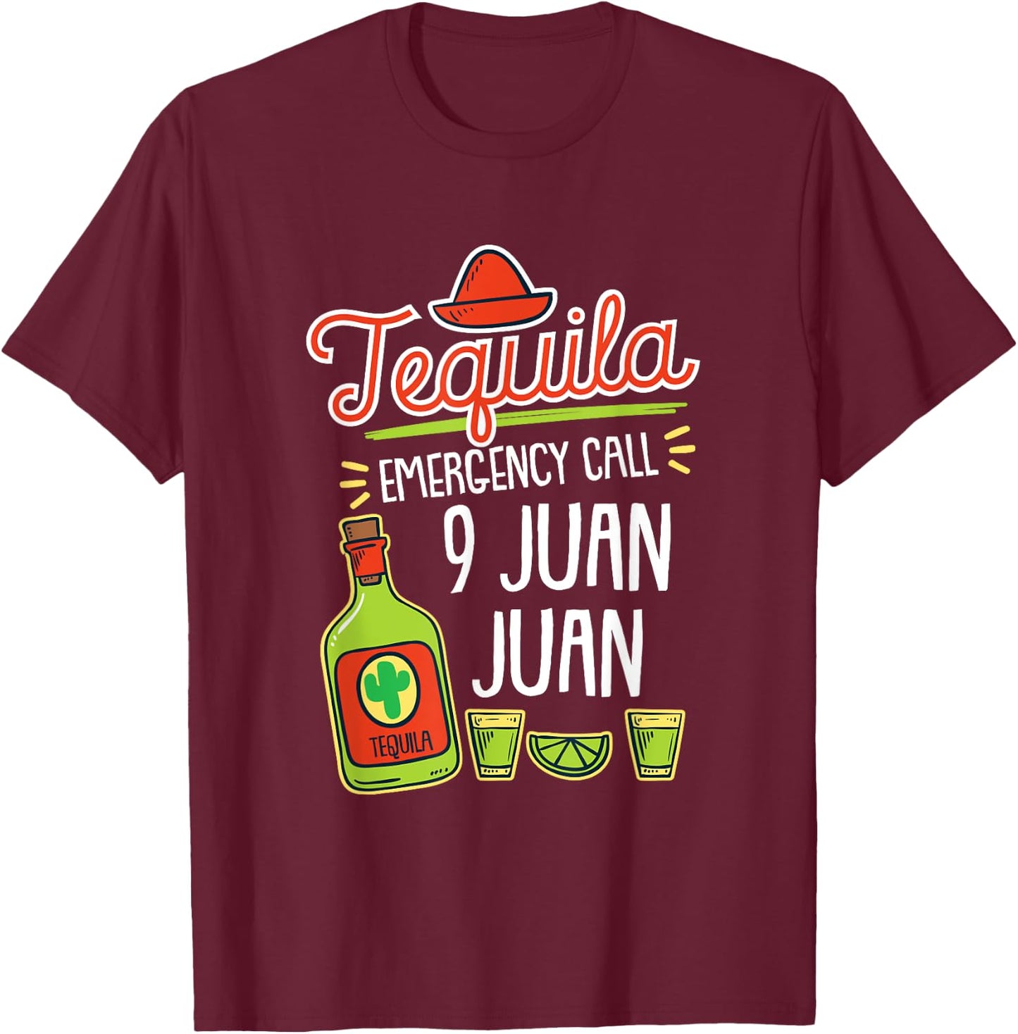 Tequila Emergency, Funny Tequila Shirt, Liquor T-Shirt - T-Shirt | Maroon